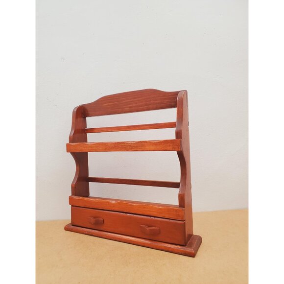 Wooden Spice Rack | Wall Mounted Spice Shelf | Spice Storage | Rustic Kitchen - Picture 3 of 10